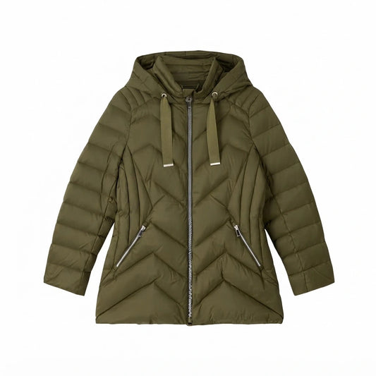Women’s Khaki Hooded Puffer Jacket