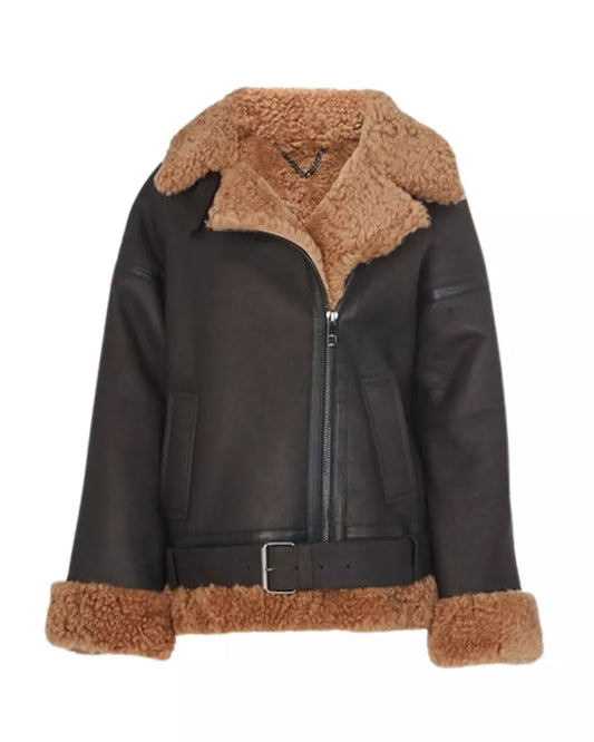 Women’s Biker Shearling Leather Jacket