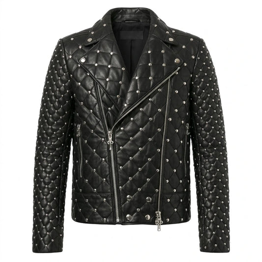 Men’s Black Studded Leather Jacket