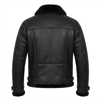 Men’s Black B3 Shearling Bomber Leather Jacket